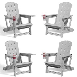 NAYSAYE Patio Chaise Lounge Adirondack Chair 4-Piece Foldable Recliner with Cup Holder 400 LBS Capacity for Backyard Garden, 22.3"*30"*36.4" - 1 of 4