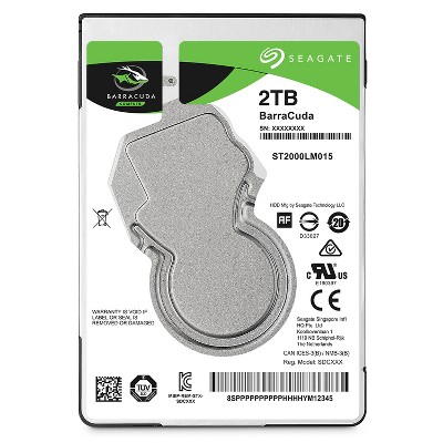 Seagate BarraCuda 2TB Internal HDD - 2.5in SATA 6 Gb/s 5400 RPM (ST2000LM015)