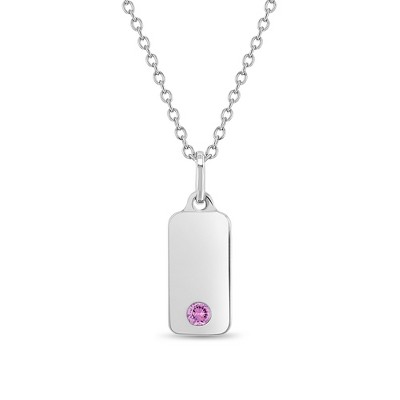 Girls' Engravable Square Sterling Silver Necklace - In Season Jewelry