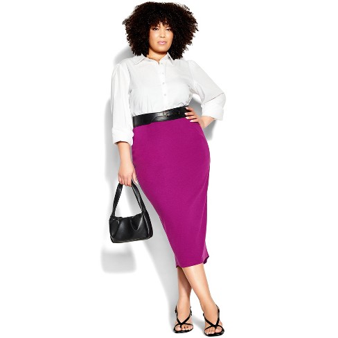 Women's Plus Size Hailey Skirt - Hot Pink | City Chic : Target