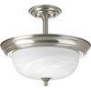 Progress Lighting, Melon Collection, 2-Light Semi-Flush Mount, Brushed Nickel, Dome Shaped Glass - 2 of 2