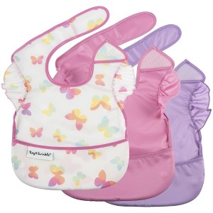 Tiny Twinkle Mess-Proof and Waterproof Baby Food Bib for Boys or Girls, Machine Washable and BPA-Free w/Adjustable Closure - 1 of 2