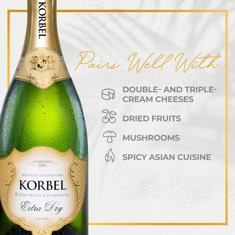Korbel Extra Dry Sparkling Wine - 750ml Bottle, 6 of 12