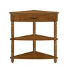 NicBex 3-Tier Corner End Table, Wood Triangular Side Table for Small Spaces & Living Room, 33.8'' Small Table, End Corner Table with Solid Wood Legs - 3 of 4