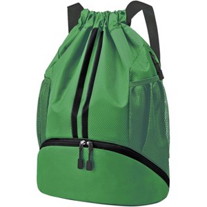 Drawstring Sports Backpack with Shoe and Wet Pockets, Water-Resistant Gym & Swim Bag for Men and Women - 1 of 4