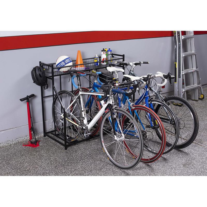 BirdRock Home 4-Bike Stand Rack with Storage - Black, 4 of 8