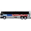 2001 MCI D4000 Coach Bus Silver and White with American Flag Graphics 1/87 (HO) Diecast Model by Iconic Replicas - 2 of 4