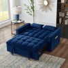 RISOKEYS Velvet 4 in 1 Pull-Out Couch - Convertible Sofa Bed Sleeper Chair with Backrest, Pillows & Storage Pockets for Living Room - 2 of 4