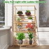 Tangkula 3 Tier Hanging Plant Stand w/ Height Adjustable Hanger Rod Folding Flower Shelf - 4 of 4
