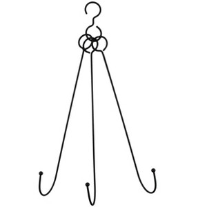 AuldHome Design Hanging Metal Wreath Chandelier/Hanger, Ceiling Mount Black Metal Floral Greenery Display - 1 of 4