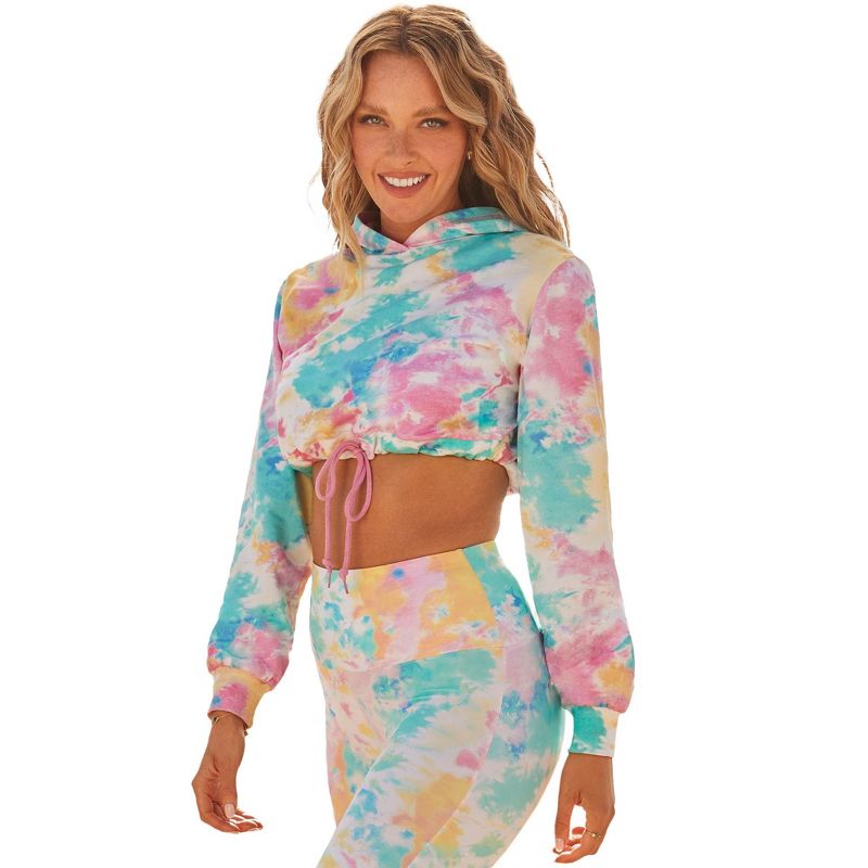 Swimsuits for All Women’s Plus Size Camille Kostek Sorbet Cropped Terry Hoodie, 1 of 2