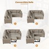 82.6" Velvet Upholstery Convertible L-Shape Sectional Sofa Bed with Wheels Pull Out Bed, USB Ports & Power Sockets - 2 of 4
