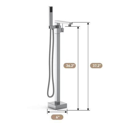 Chrome Freestanding Bathtub Faucet with Single Handle