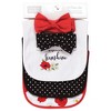 Hudson Baby Infant Girl Cotton Bib and Headband or Caps Set, Poppy Daisy, One Size - 2 of 4