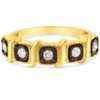10K Yellow Gold Over Silver Miracle-Set 1/4 Cttw Diamond 5-Stone Ring Band - 3 of 4