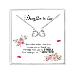 Daughter Greeting Card Sterling Silver Hearts Necklace for Women Ginger Lyne Collection - 1 of 4