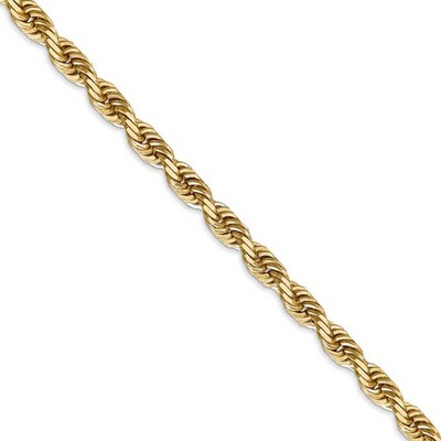 Black Bow Jewelry 5mm, 14k Yellow Gold, D/C Quadruple Rope Chain Necklace