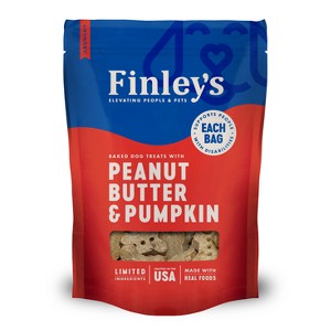 Finley's All Natural Peanut Butter & Pumpkin Flavor Dog Treat Crunchy Biscuits - 1 of 4