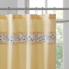 PAGED 72x72" Faux Silk Embroidered Floral Shower Curtain with Pintuck Detailing, Multicolored Shower Curtain for Bathroom - 2 of 3