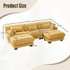 U Shaped Velvet Cloud Couch with 2 Ottomans,118" Modular 5 Seater Sectional Sofa with Bolster Armrest Pillows for Living Room-Baofuwish - 4 of 4