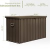 Lyngins 100 Gallon Outdoor Storage Box, Galvanized Steel Deck Box Outdoor Waterproof, Lockable Lid, Multi-Use as Table/Stool, Patio Storage Box - 2 of 4