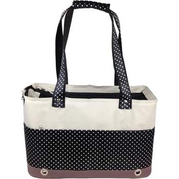 Pet Life Fashion Tote Spotted Pet Carrier White-M