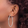 Black Bow Jewelry 2.5mm x 50mm 14k White Gold Classic Round Hoop Earrings - 3 of 4