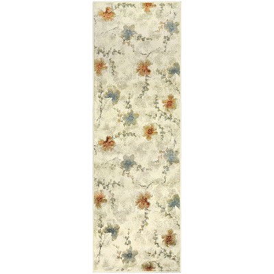 Modern Floral Indoor Area Rug or Runner - Blue Nile Mills