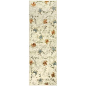 Modern Floral Indoor Area Rug or Runner - Blue Nile Mills - 1 of 3