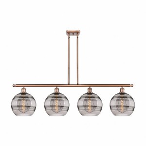 Rochester - 4 Light Stem Hung Island In Industrial Style-12.13 Inches Tall and 48.25 Inches Wide - 1 of 1