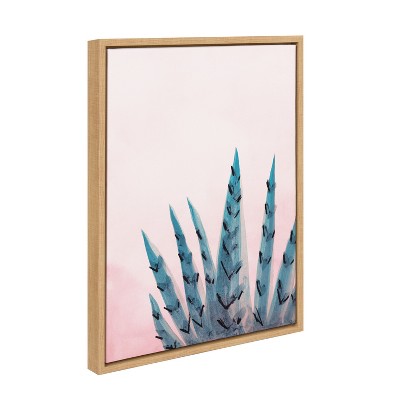 Succulent in Pink Light Framed Canvas Art, 18x24