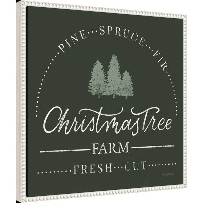 Amanti Art 22"x22" Vintage Christmas Sign I by Becky Thorns Framed Canvas Wall Art Print