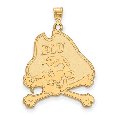 Black Bow Jewelry 10k Yellow Gold East Carolina Pirates NCAA Extra Large Pendant