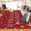 Christmas Area Rugs, Washable Non-Slip Snowflakes Quotes Carpet, Soft Low Pile Foldable Stain Resistant for Bedroom, Home - 2 of 4