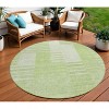Artichoke Green And Mint Green Striped Washable Indoor Outdoor Area Rug - 2 of 4
