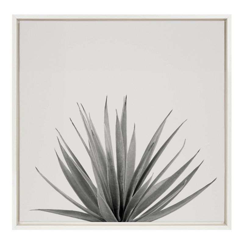22&#34; x 22&#34; Sylvie Haze Agave Succulent Framed Wall Canvas White - Kate &#38; Laurel All Things Decor, 1 of 8