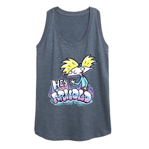 Women's - Hey Arnold! - Airbrush Arnold Graphic Racerback Tank - 1 of 4