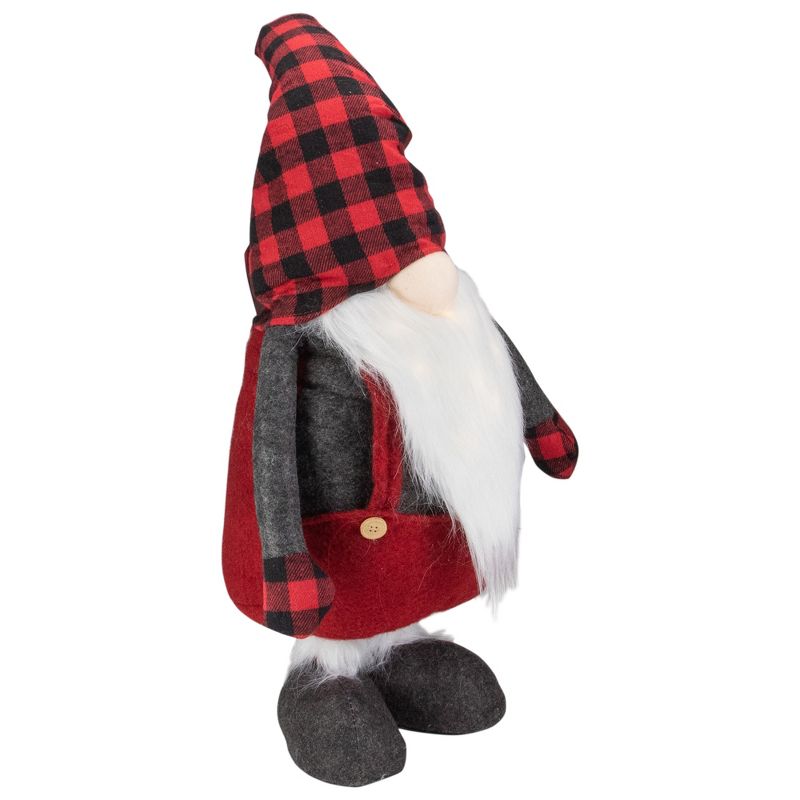 Northlight 41-Inch LED Lighted Red and Black Plaid Extendable Gnome Christmas Figure, 4 of 6