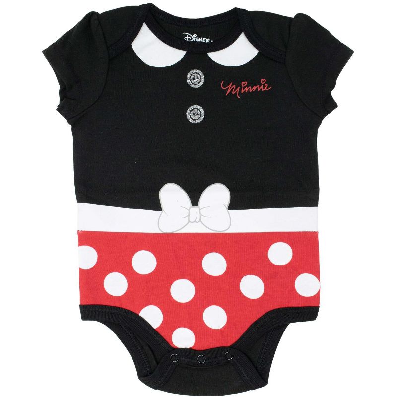 Disney Minnie Mouse Mickey Donald Duck Baby Girls 5 Pack Bodysuits Newborn to Infant, 5 of 10