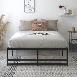 Allewie Metal Platform Bed, Heavy Duty Bed Frame with 14" Under Bed Storage, Strong Metal Slats Support, No Box Spring Needed - 1 of 4
