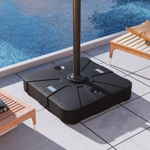 FUFU&GAGA HDPE Umbrella Base with wheels,Heavy Duty 375LBS Capacity,Weather-Resistant,Movable Umbrella Stand for Patio,Poolsides,Gardens,Black - 1 of 4