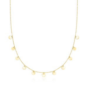 Ross-Simons Italian 18kt Yellow Gold Disc Station Necklace Size 18 - 1 of 3