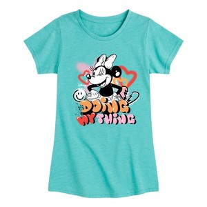 Girls' - Disney - Minnie Mouse Doing My Thing Fitted Short Sleeve Graphic T-Shirt - 1 of 4