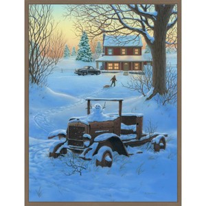 23"x30" Amanti Art the Little Snowman by Richard Courtney Framed Canvas Wall Art - 1 of 4