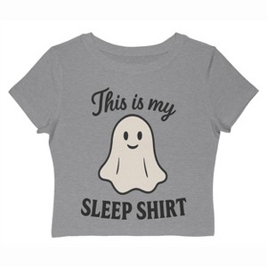 Rerun Island Women My Sleep Shirt Halloween Ghost Short Sleeve Graphic Cotton Baby Tee - 1 of 4
