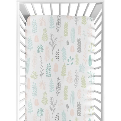 Sweet Jojo Designs Girl Baby Fitted Crib Sheet Sloth Pink And Blue : Target