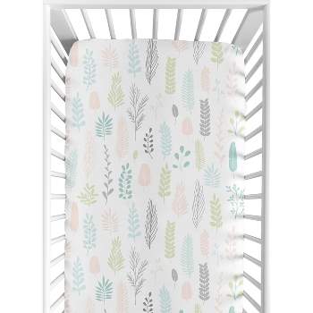 Sweet Jojo Designs Girl Baby Fitted Crib Sheet Sloth Pink and Blue