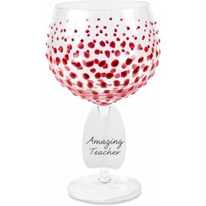 Pavilion Gift Company - Red Poppies - 24 oz Hand Decorated Glass - Drinkware - 1 of 4