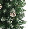 vidaXL 4ft Slim Artificial Christmas Tree with Stand - Green & White, Decorated with Cones and White Snow, Complete with Steel Stand - 4 of 4