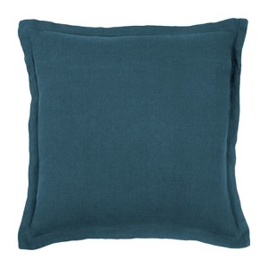 KAF Home Washed Linen with Flange Decorative Pillow 20" x 20" - 1 of 4